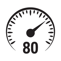 Speedometer icon or speedometer Vector black silhouette. with white background