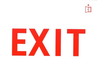 Fototapeta premium Essential Emergency Exit Sign Red Exit Symbol on White Background