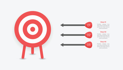 Goal infographic template with 3 steps