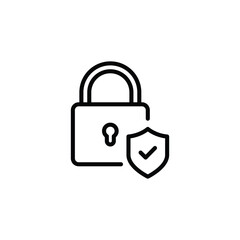 Security lock icon vector. in line style design on white background. vector illustration