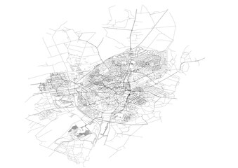 Vector Map of Assen Highways &ndash; Detailed Road Network for Urban Planning, Infrastructure Development, and GIS Mapping Projects