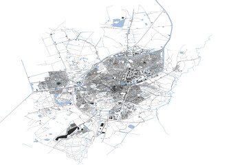 Complete Vector Map of Assen – Detailed Highways, Buildings, and Waterways Layout for Urban Planning, Infrastructure Development, and GIS Applications