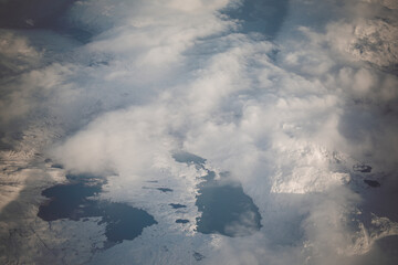 Snow-capped mountains in Norway, Northern Europe, in late autumn