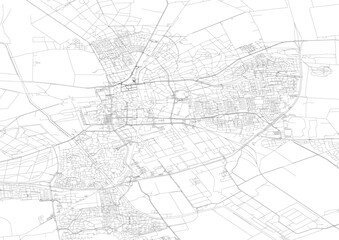 Obraz premium Zoomed-In Vector Map of Emmen – Detailed Highway Layout for Close-Up Urban Planning, Traffic Analysis, and Infrastructure Development