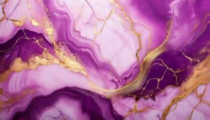 Obraz premium abstract pink marble texture with gold splashes violet luxury background