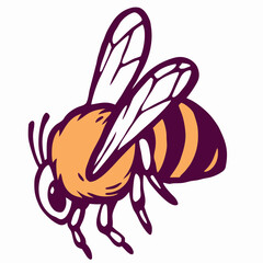 Cute Cartoon Bee Illustration, Honeybee Clipart