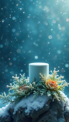 christmas card with candle