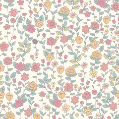 little floral pattern illustrator Artwork, soft colors