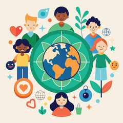 Global Unity Globe Vector