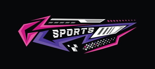 Colorful abstract sports racing stripes sticker vinyl concept