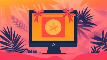 Modern e-learning course completion badge displayed on screen with celebratory graphics