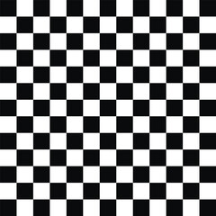 Fototapeta premium Minimalist black and white checkerboard pattern. Uniform squares, overhead view. Clean geometric design, no gradients or shading. Simple, symmetrical composition. Solid colors, flat lay perspective.