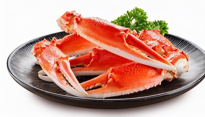 butter crab legs in plate isolated on transparent background
