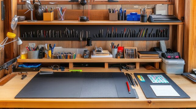 Productive homework area with desk mat, writing tools, and flashcards arranged neatly