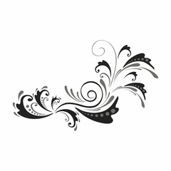 Fototapeta premium decorative elements black white classic curves sketch
