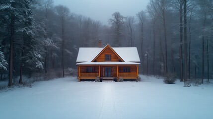 Snowy cabin