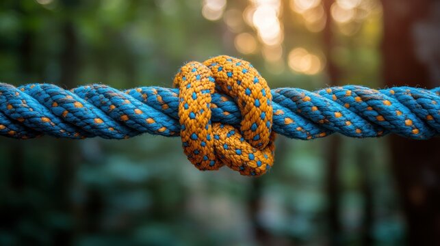 Knotted rope in a forest - Powered by Adobe
