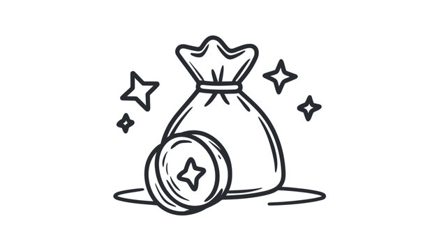 Bonus Point Earn Doodle Icon Hand Drawn Sketch Style Loyalty Program Reward Gift Concept Vector Illustration