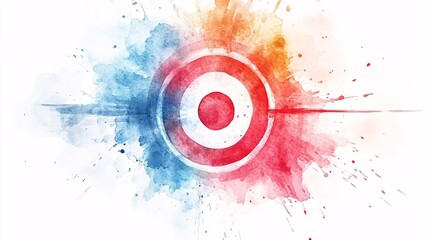 Colorful target design with watercolor splashes.