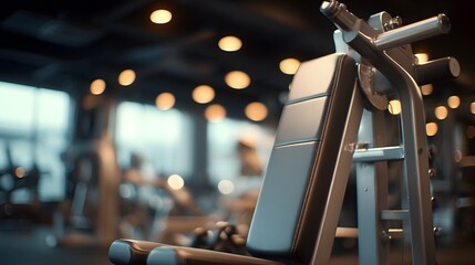 A solitary weightlifting machine in a quiet gym, symbolizing focus and dedication to personal strength.