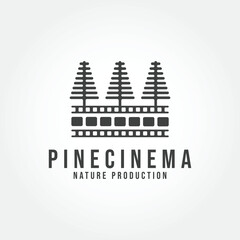 pine cinema vector logo design for Cinema Movie Production
