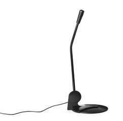 One microphone on white background. Professional audio equipment