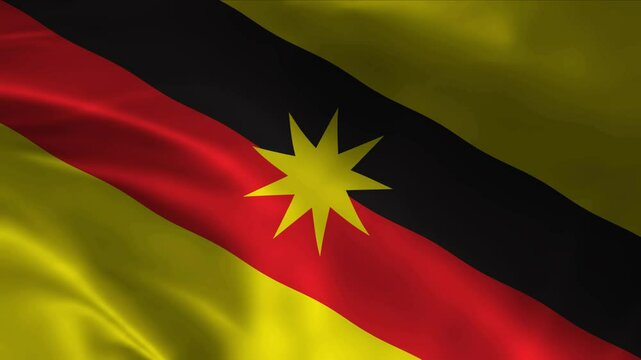 SARAWAK flag waving 4k video background