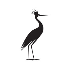 Fototapeta premium Isolated black heron vector illustration silhouette bird design art