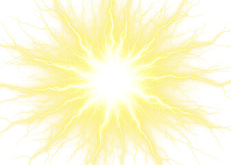 Bright Yellow Energy Burst with Radiating Light Streaks
