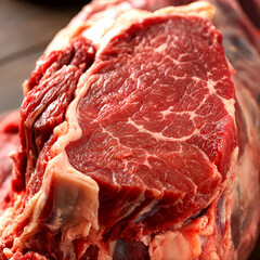 Premium Raw Beef Cut Fresh Marbled Steak for Grilling or Cooking