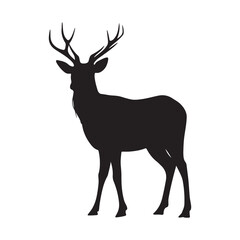 Fototapeta premium Deer silhouette vector illustration animal wildlife forest stag