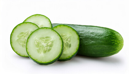cucumber isolated on white background clipping path cucumber slices