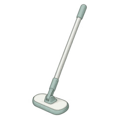 Baseboard Cleaner Vector &ndash; Long Handle Cleaning Tool Isolated