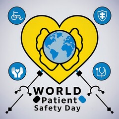 World Patient Safety Day Poster Vector Image Illustration