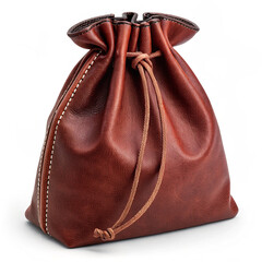brown leather bag purse isolated AI generated 