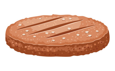 Grilled Burger Patty - Vector Illustration