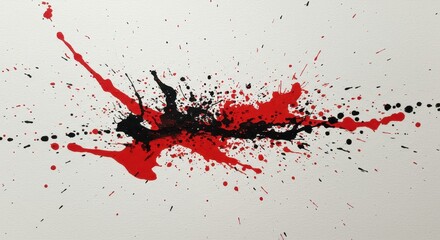 Fototapeta premium Abstract red and black paint splash isolated on white background for creative designs