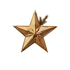 Obraz premium Elegant and captivating golden star with smooth gleaming surfaces centrally positioned against a clean minimalist white backdrop