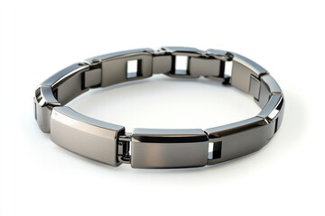 silver bracelet isolated on white