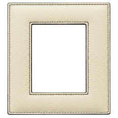 Elegant square frame with a neutral hue, stitched details, and a simple, classic design