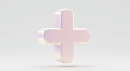 Fototapeta premium Plus sign isolated on white background, a symbol of addition, positivity, and medical aid
