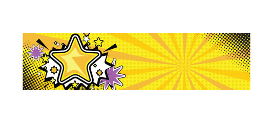 Colorful comic abstract background template horizontal banner design