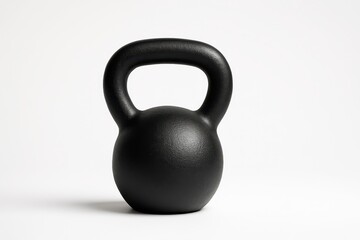 Fototapeta premium Black kettlebell isolated on a clean white background, fitness and workout equipment