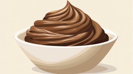 Creamy, rich chocolate spread in a bowl.