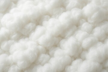 Close-up of White Fluffy Cotton Background, Abstract Luxury Wadding Cloud Texture