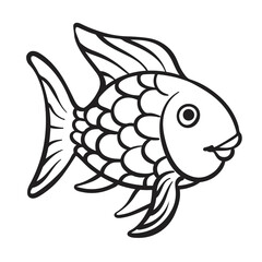 Koi fish vector illustration. Icon. Drawing