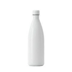 White sleek water bottle isolated. Simple elegant design for hydration on the go, with white background