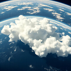 Massive White Cloud Over Earth’s Ocean Viewed from Space