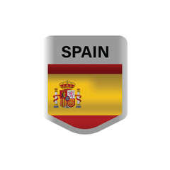 Badge spain flag nation flag design vector