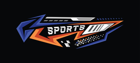 Colorful abstract sports racing stripes sticker vinyl design